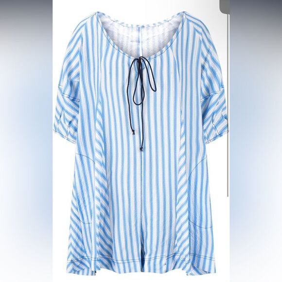 Womens Casual Striped Romper Dress - Picture 5 of 12